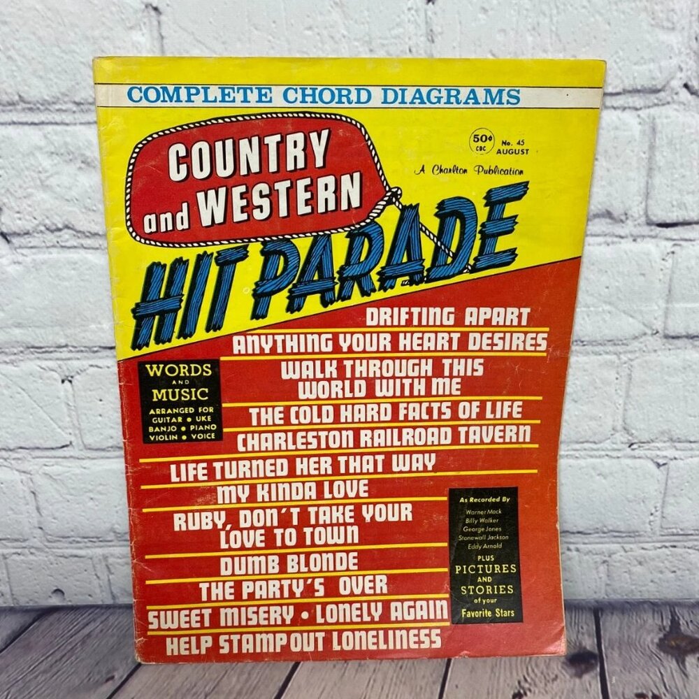 Vintage Country and Western Hit Parade Aug. 1967 - Words and Music Arrangements